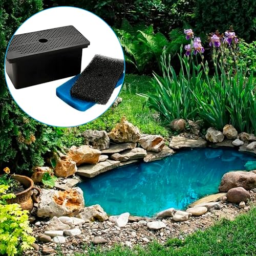 HQRP 8-Pack Coarse and Fine Pre-Filter Pads Compatible with Sunterra 320106 337106 Pump Pre-Filter Box, Blue and Black Filters Replacement - size: 8-Pack