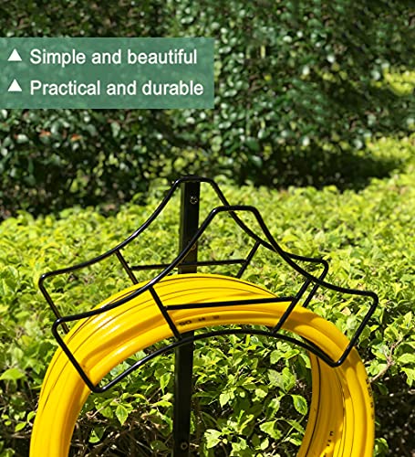 Garbuildman Garden Hose Holder with 3 Spikes, Freestanding Metal Hose Stand for Outdoor Garden, Detachable Hose Storage Rack for Lawn & Yard, Volcano Black - size: 3-Spike Volcano