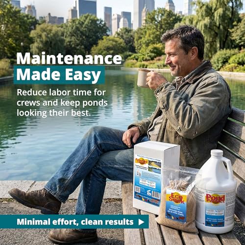 TLC Farm Pond Treatment – PondPerfect Liquid & EcoSock Dual System, Pond Bacteria for Larger Outdoor Ponds – 1 Box Treats Up to 1/4 Acre – 1 Gallon + 1 EcoSock - size: 1 Gallon + 1 EcoSock