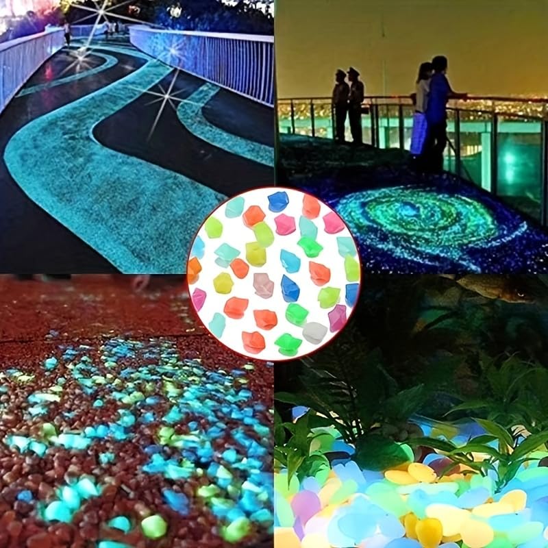 1000PCS Tank Rocks Glow Blue Fish Tank Decorations - color: Purple