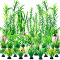 CousDUoBe 30pcs Fish Tank Accessories Aquarium Decorations Green Plants, Fish Tank Decor, Aquarium Decor Plastic Plants - size: 30Pack (2inch to 12.3inch)