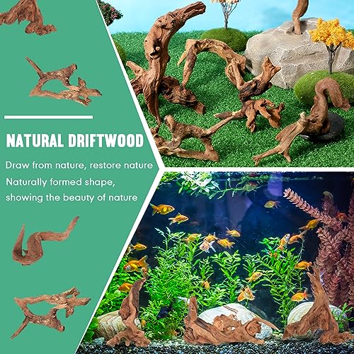 Suzile 20 Pcs Small Natural Coral Driftwood for Aquarium 4-7 Inches Driftwood Assorted Shapes Reptile Terrarium Decor Drift Wooden Branch for Fish Tank Aquarium Decoration