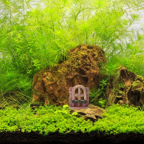 Fish Tank Succulent Flower Pot 4-Pack Miniature Garden Ornaments Aquarium DIY Landscaping Accessories 2.36X1.96X0.78 Inch for Home Office Decoration