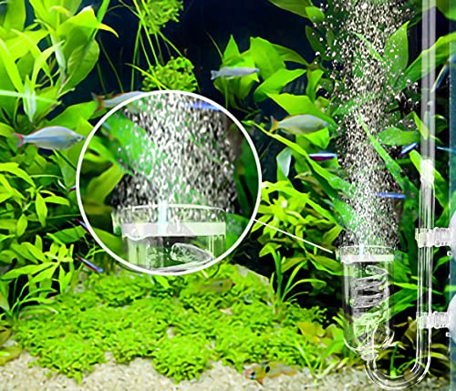 CO2 Diffuser Aquarium Glass Spiral CO2 Atomizer Diffuser Bubble Counter Check with Suction Cup for Aquarium Planted Fish Tank Supply Accessories