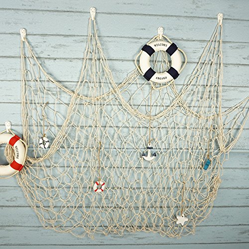 Fishing Net Decor,Fishing Net, Wall Hangings Decor,Mediterranean Style Photographing Decoration, Creamy White