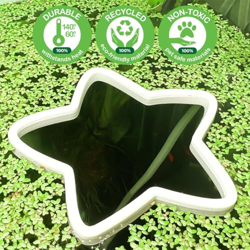 Fish Feeding Portals for Betta & Aquariums | Floating Food Rings & Breathing Windows (Multiple Shapes & Colors) (Star - White) - color: Star - White
