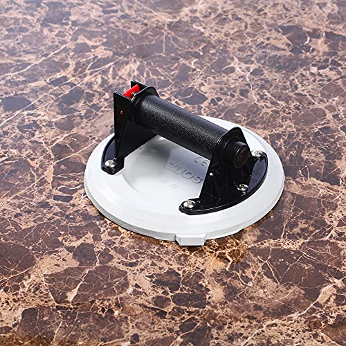 8" Glass Suction Cup Heavy Duty Hand-held Glass Lifter, Industrial Vacuum Lifter with handle for Granite Lifting &Window Replacement, 400 lbs Load Capacity/Carring Case（Gray suction cup） - size: 8" glass suction cup