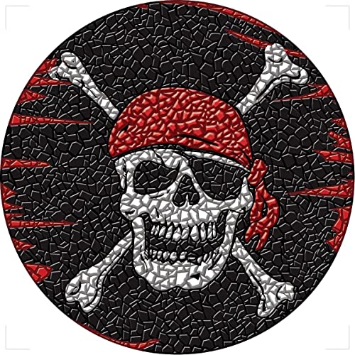 Decorative Pool Art - Poolmat - 50+ Designs Easy to Install and Remove - size: 29" in Diamater, style: Pirate Flag