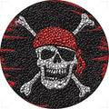 Decorative Pool Art - Poolmat - 50+ Designs Easy to Install and Remove - size: 29" in Diamater, style: Pirate Flag