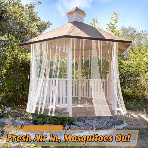 ANPHSIN 2Pcs 13x10ft Ultra fine Mosquito Net for Patio - Mesh Netting Screen for Outdoor Garden Porch Balcony, Protects Skin & Plants from Bugs, Birds, White - color: White, size: 13x10ft