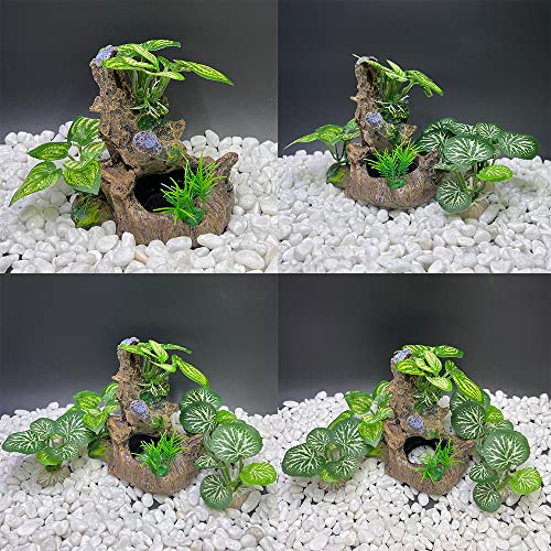 Betta Fish Tank Cave Decorations Aquarium Decoration Ornaments Accessories Betta Leaf pad Hammock (Fish Cave Toy-A)