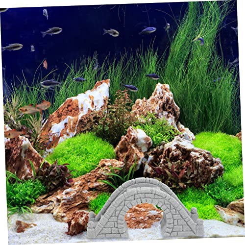 DECHOUS 2pcs Micro Landscape Stone Bridge Fish Tank Decor Fish Tank Ornaments Retro Decor Dollhouse Bridge Mini Garden Figurines Aquarium Model Miniature Figurine Stone