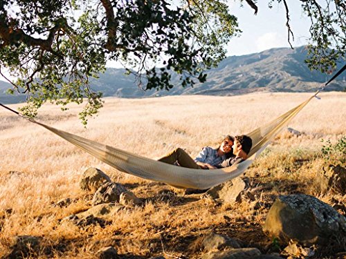 Handwoven Hammock by Yellow Leaf Hammocks - Family Size, Fits 2+ PPL, 550lb max - Weathersafe, Super Strong, Easy to Hang, Ultra Soft, Artisan Made - Color: Natural Khaki - color: Big Sur- Natural Khaki, size: Fits 1-2+ People (550 lb. Capacity)