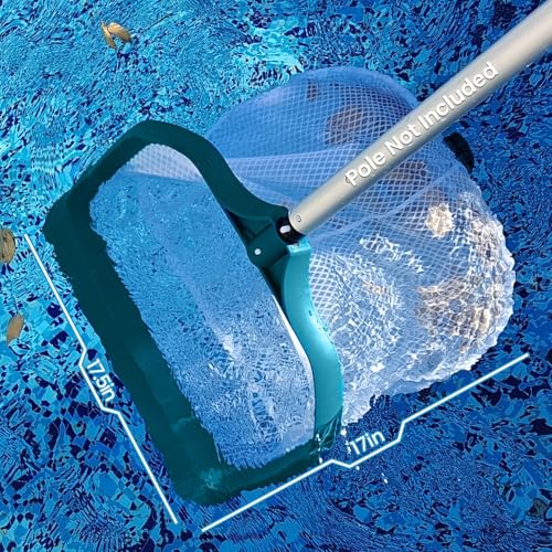 Pool Skimmer Net - Upgrade Swimming Leaf Rake with Extra Wide Scoop Edge, Fine Mesh Nets for Pool Cleaning Leaves, Debris (Not Pole)
