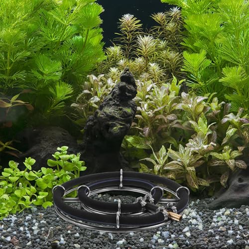NUOBESTY Aquarium Air Diffuser Stainless Steel Air Stone - Pond Bubble Panel Fish Tank Bubbler Aeration Equipment Bubble Ring Pump Stone for Hydroponics 25CM