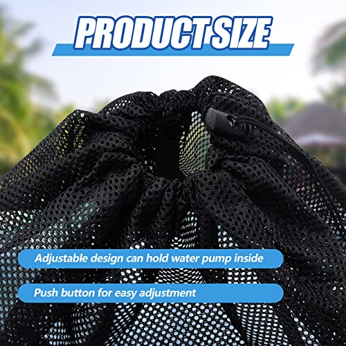Windyun 4 Pcs 24 x 24 Inch Pump Barrier Bag, Large Pond Pump Filter Bags, Black Nylon Mesh Pond Filter Media with Drawstring for Aquarium Filtration Biological Outdoor Swimming Pool