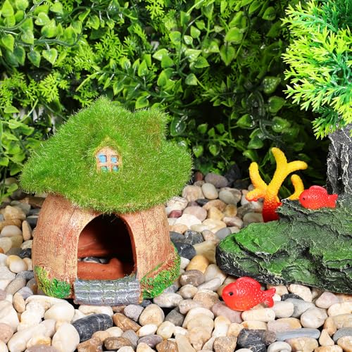 Happyyami Betta Fish Tank Hideout Aquarium House Compact Fish Shelter Decorative Ornament for Small Aquariums and Betta Tank Decor