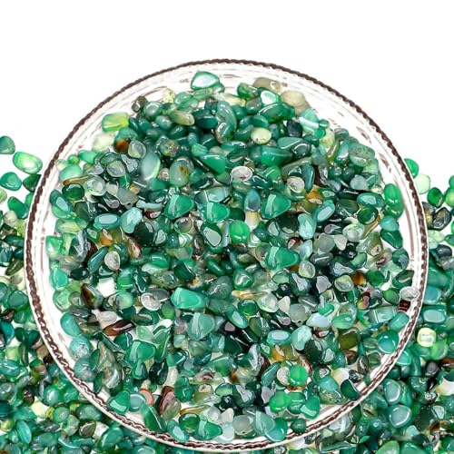 Halatool 2.2LB Natural Green Agate Stones for Aquarium Gravel & Fish Tank 0.35-0.6 Inch Decorative Pebbles for Succulent Rocks DIY Landscaping Indoor Plants Vase Fillers - size: 2.2 LB, style: Green Pebbles