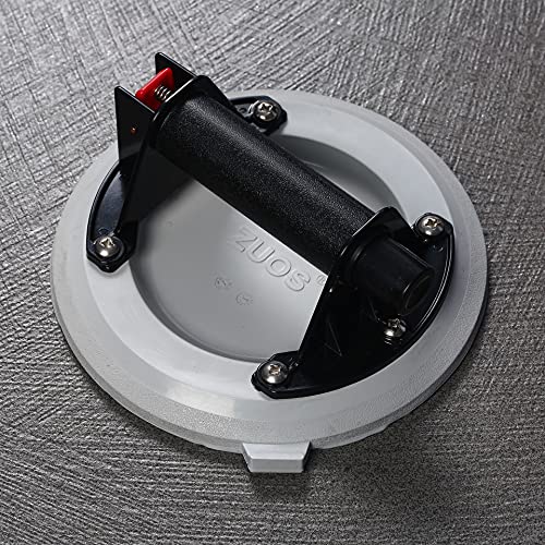 8" Glass Suction Cup Heavy Duty Hand-held Glass Lifter, Industrial Vacuum Lifter with handle for Granite Lifting &Window Replacement, 400 lbs Load Capacity/Carring Case（Gray suction cup） - size: 8" glass suction cup