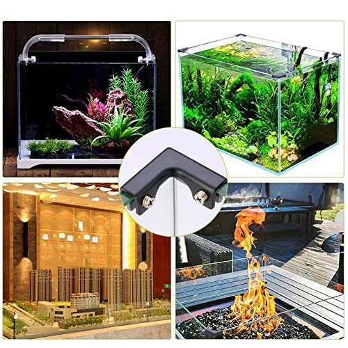 Glass Connector, 4Pcs Aluminum Alloy Glass Clamp 2 Way Glass Connectors Rimless Clip Holder for Fixing or DIY Fish Tank, Glass Wind Guard, Glass Display Cabinet, for 8-10mm Thickness - color: Aluminum Alloy,for 8-10mm, size: 4 Pieces