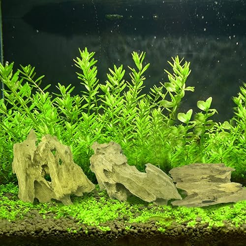 4 Pcs Aquarium Resin Driftwood Decoration Log Fish Tank Cave Hideout Wood Decor Freshwater Betta Ornament Aquarium Decorations