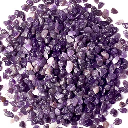 Amethyst Healing Crystal Chips Bulk Gemstones Sets Tumbled Chips Crushed Stones Crushed Crystals Natural Rocks for Fountain Rocks Decoration Reiki Energy Balancing Meditation Aquarium Gravel 0.44lb - color: Amethyst, size: 0.44 Pound