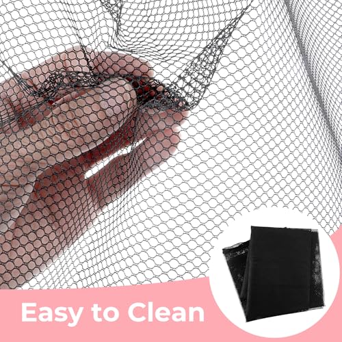 Black Netting Mesh Fabric for Sewing 29.5 X 59 Inch Soft Mesh Netting Fishnet Fabric Slightly Stretchy Weave Net for Sew in Crafts Backpack Pocket Nettings Bag Shopping Bag and Nettings Clothes
