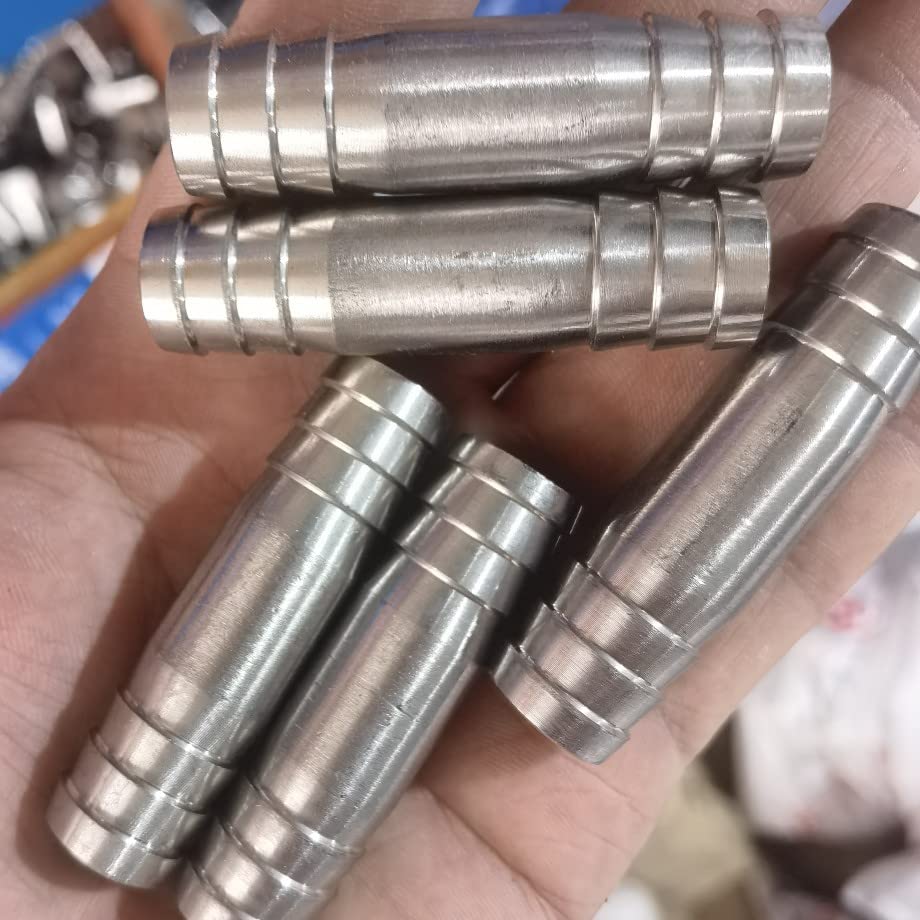 Stainless Hose Barb 1/4" Splicer Mender Union Tubing Coupling Fittings with Hose Clamps Air Water Fuel Oil (pack of 2) - size: 1/4" Hose Barb