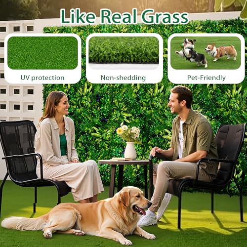 Artificial Grass Turf,3X5ft Artificial Synthetic Fake Grass,0.6" Pile Height,Indoor Outdoor Garden Grass Carpet,Patio Balcony Lawn, Astro Turf Rug Dogs Pet,Golf Training Mat,Green - size: 3FTX5FT