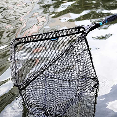 SAN LIKE Fishing Net Fish Landing Net Collapsible Fish Net with Anti-Slip Telescoping Rubber Pole Handle for Kids Adults in Saltwater Freshwater Multi-Size Extending to 37/42/43/51/69/71/89/98inch - color: Aluminum pole,length 47.2" to 68.8"