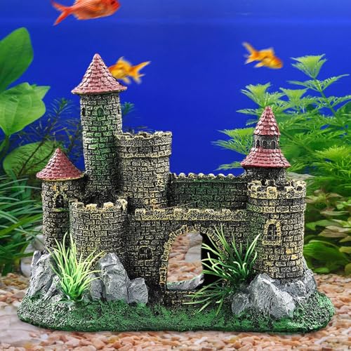 Gralara Castle Aquarium Decoration Fish Tank Ornament, Underwater,Aquarium Accessory, Architecture Collection Building Decor Shelter