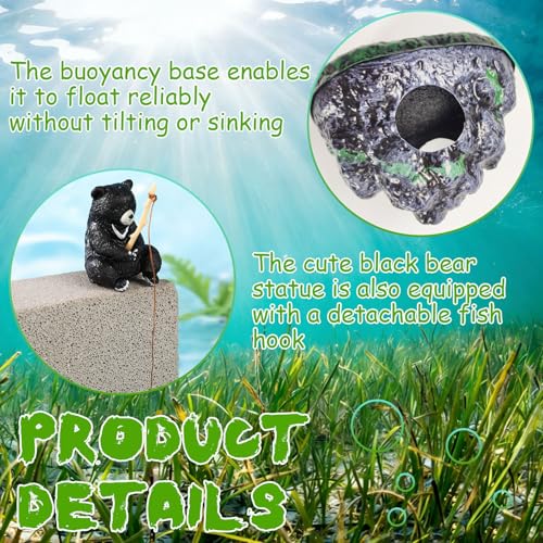 Aquarium Floating Island Decoration with Interactive Fish Feeding Hook, Floating Betta Hide and Shrimp Cave, Aquarium Decor with Hideout Tunnel, Betta Fish Hammock