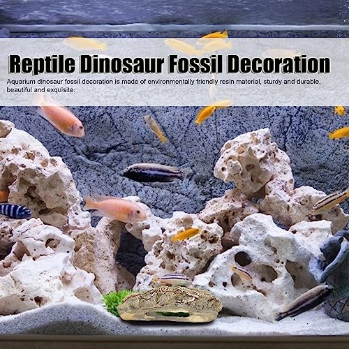 GLOGLOW Aquarium Dinosaur Decoration Resin Ornament for Fish Tank, Prehistoric Statue Hideaway Cave Decor for Betta Cichlid Shrimp, 6.5 Inch