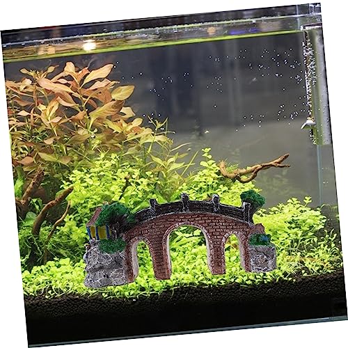 Mipcase Artificial Bridge Decor Realistic Fish Tank Bridge Aquarium Rock Set Random Color