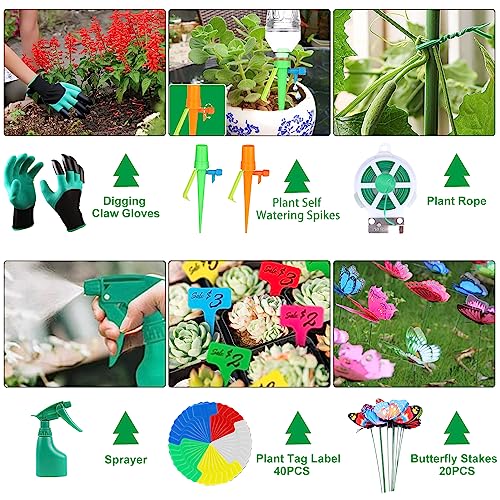 84 PCS Garden Tools Set,10pcs Succulent Tools Set Included 6pcs Large Heavy Duty Aluminum Gardening Hand Tools 12.5IN with Garden Tool Bag,Gloves Sprayer etc.Gardening Gifts for Men Women Garden Gifts