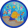 Decorative Pool Art - Poolmat - 50+ Designs Easy to Install and Remove - size: 29" in Diamater, style: Tropical Fish