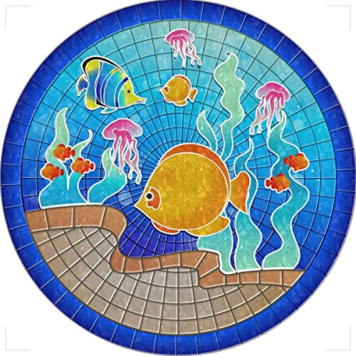 Decorative Pool Art - Poolmat - 50+ Designs Easy to Install and Remove - size: 29" in Diamater, style: Tropical Fish