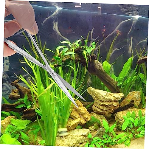 MERRYHAPY Stainless Steel Aquarium Scissors Portable Spring Scissor for Plant Maintenance Ideal for Aquascaping