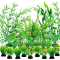 Fish Tank Accessories Aquarium Decorations Green Plants, 25pcs Green Fish Tank Decorations Plant, Aquarium Decor Plastic Plants