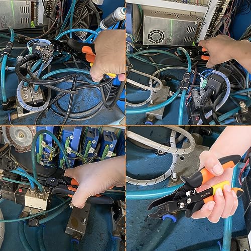 Push to Connect Fittings Air Line Disconnect Tool Kit Push Fitting Removal Tool for 1/4”, 5/16”, 3/8”, 1/2” (6mm, 8mm,10mm,12mm) Quick Connect Release Pliers with 15 Pcs Pneumatic Fittings