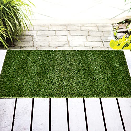 iCustomRug Ivy, Thick Realistic Grass Mats & Rugs & Rugs 4' X 12' Synthetic Turf with Finished Edges, Indoor Outdoor Grass, Pet Pad - size: 4' x 12' (Rectangular)