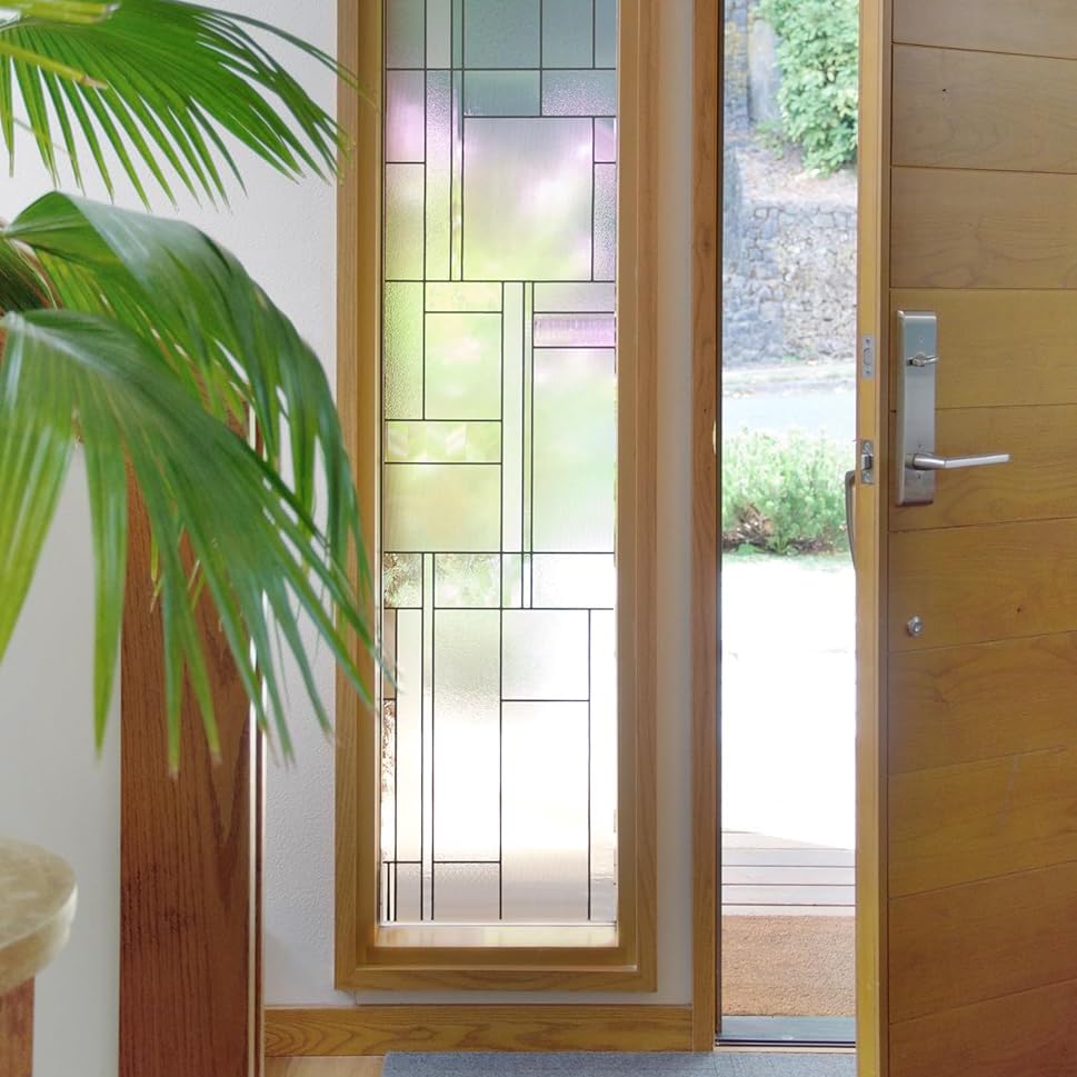 Skyline Window Privacy Film by Artscape - Textured Leaded Glass Design, Static Cling, Day and Night Privacy, UV Protection, Long-Lasting Vinyl, Made in USA - 36 x 72 Inch - color: Skyline
