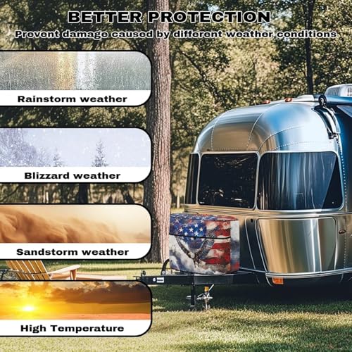 4th of July Stars and Stripes Eagle Travel Trailer Propane Tank Cover 20 Pound Double for RV/Trailer/Camper Travel Trailer Polyester Waterproof Cover - color: 4th of July Stars and Stripes Eagle, size: S(20LB)