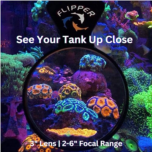 FLIPPER DeepSee Nano 3″ Magnetic Aquarium Viewer – Optical-Grade Magnifying Lens for Clear Underwater Viewing – Reef & Freshwater Tank Accessory for Fish, Coral & Aquascapes (Up to 3/8″ Glass) – Black - color: Black, size: NANO 3"