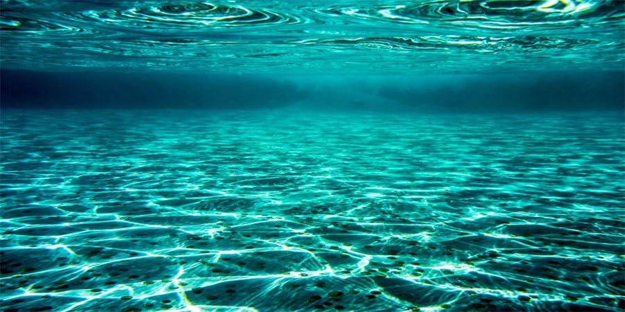 YongFoto Fish Tank Background 24x16 inch Turquoise Clear Water Ripple Lakebed Undersea Ocean Floor Underwater Seabed Polyester Backdrop Reptile Habitat Terrarium Aquarium Background - color: Underwater 4, size: 24x16inches