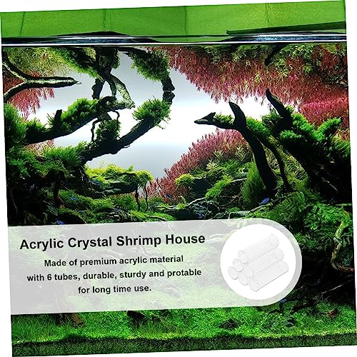 6-Tube Aquarium Acrylic Crystal Shelter House for Small Shrimp Small Fish-Shrimp Habitat, Breeding Tube Hiding Cave Hideaway, Encourage spawning