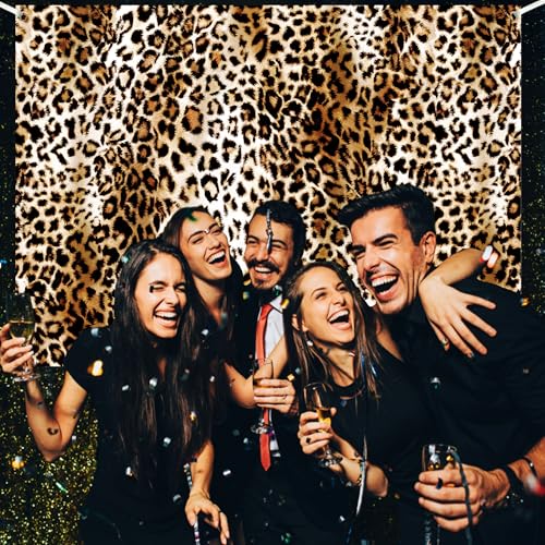 Leopard Wall Backdrop 6x4 FT Brown Cheetah Print Backdrops Animal Pattern Background for Photography Cheetah Birthday Party Decorations Photo Booth Prop Supplies - color: Brown, size: 6x4 FT
