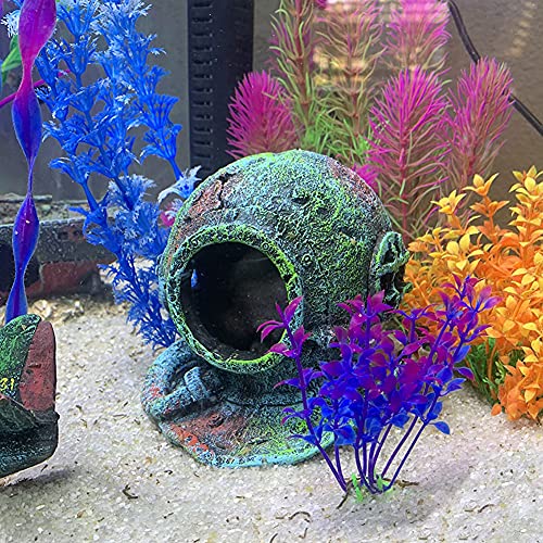 SLOCME Aquarium Sunken Submarine Helmet Decorations - Realistic Vintage Noah's Ark Shipwreck Fish Tank Decorations, Durable Resin Fish Tank Ship Accessories