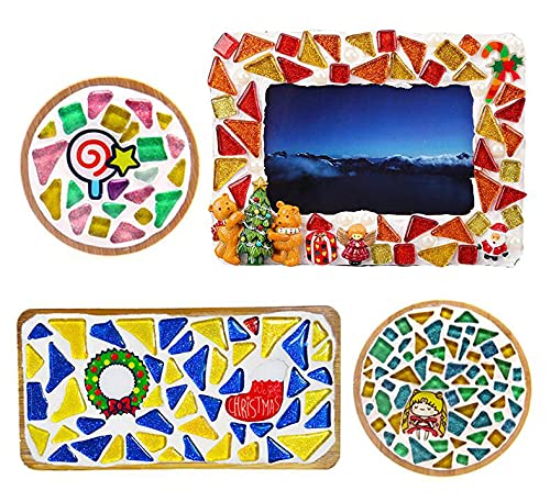 BTMIEY 500g Glue Down Irregular Tiny Mosaic Tile Hobbies Children Handmade Crystal Craft for Bathroom Kitchen Home Decoration DIY Art Projects,0.4X0.4 Inch(Mixed Color Series) - color: Mix Color Series