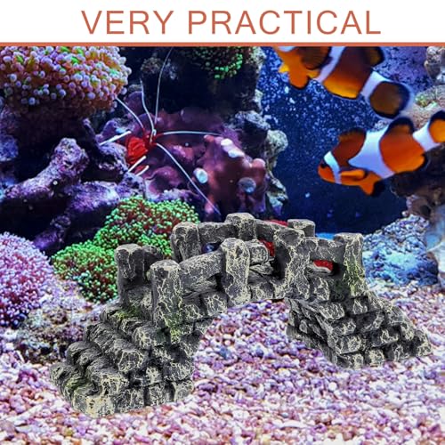 Aquarium Decorative Bridge Mini Resin Bridge Model for Fish Tank Landscaping Micro Garden Accessory for Aquarium Décor